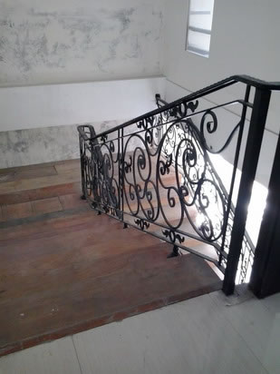 Wrought Iron Stair Railing, Entrance Gate, and False Balcony Railing Wrought Iron Stair Railing, Entrance Gate, and False Balcony Railing