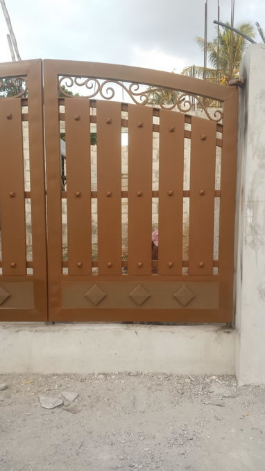 Wrought Iron Gate Wood Finish Wrought Iron Gate Wood Finish