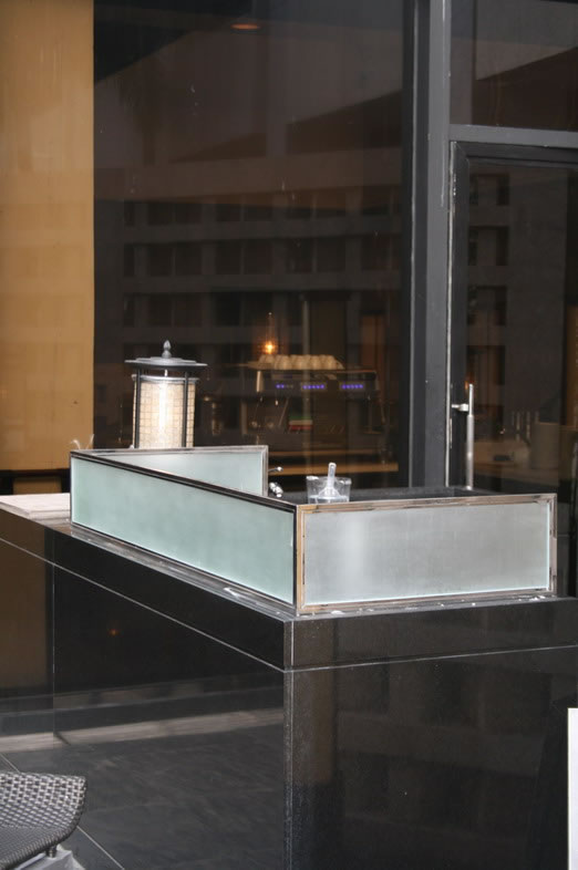 Counter Top Glass in stainless frame Counter Top Glass in stainless frame