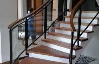 Stair Clear Tempered Glass with Wrought Iron Frame Stair Clear Tempered Glass with Wrought Iron Frame