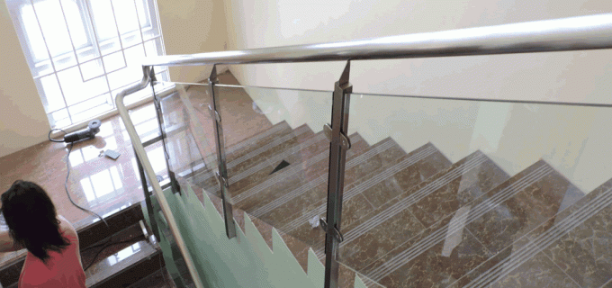 Glass Stair Railing in Stainless Frame And Hand Rail Philippines Glass Stair Railing in Stainless Frame And Hand Rail Philippines